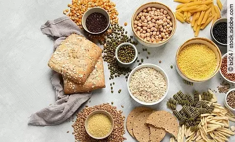 Nudeln, Vollkorn, Hülsenfrüchte
