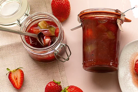 Rhabarber-Erdbeer-Kompott