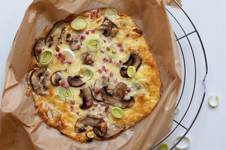 Schüttelpizza "Flammkuchen-Style"