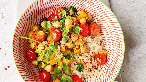 Spicy Kichererbsen-Curry mit Basmatireis