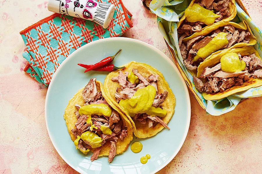 Enten-Tacos mit Mangosauce