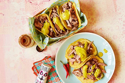 Enten-Tacos mit Mangosauce