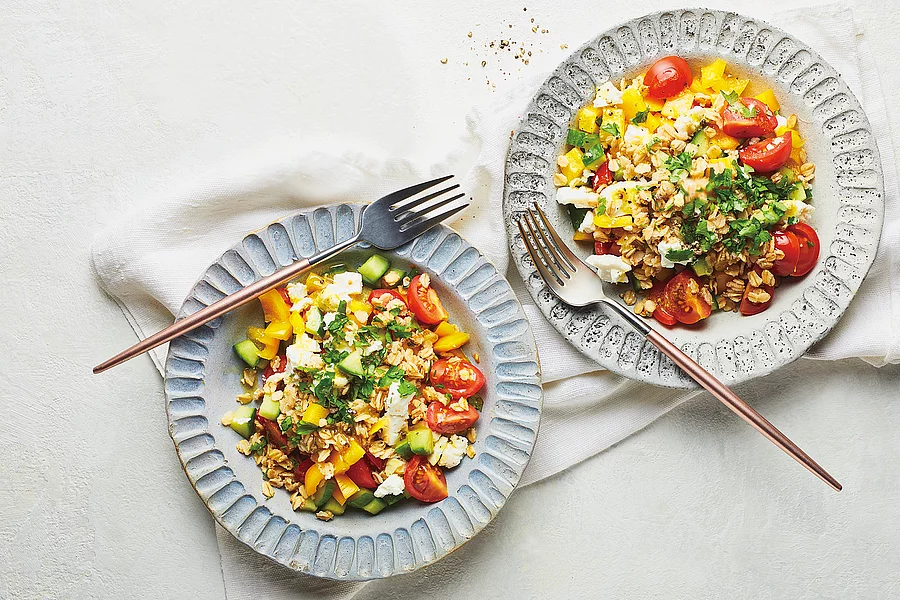 Mediterraner Haferflockensalat
