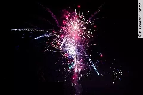 Silvesterfeuerwerk am Nachthimmel