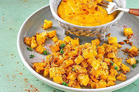 Sesamkartoffeln mit Mangosauce