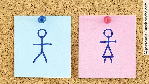 Gender, Geschlecht, Gleichberechtigung, Post-it, Strichmännchen, Frau Mann 