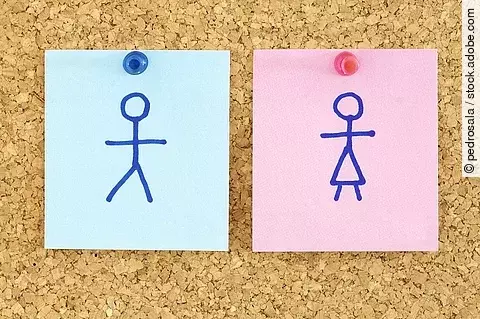 Gender, Geschlecht, Gleichberechtigung, Post-it, Strichmännchen, Frau Mann 