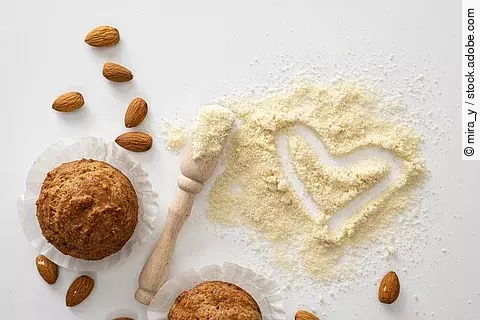 Glutenfreie Muffins, Mandeln und Mandelmehl