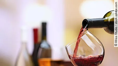 Rotwein, Glas, Flasche, Alkohol