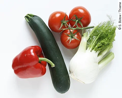 Zucchini, Paprika, Tomaten, Fenchel