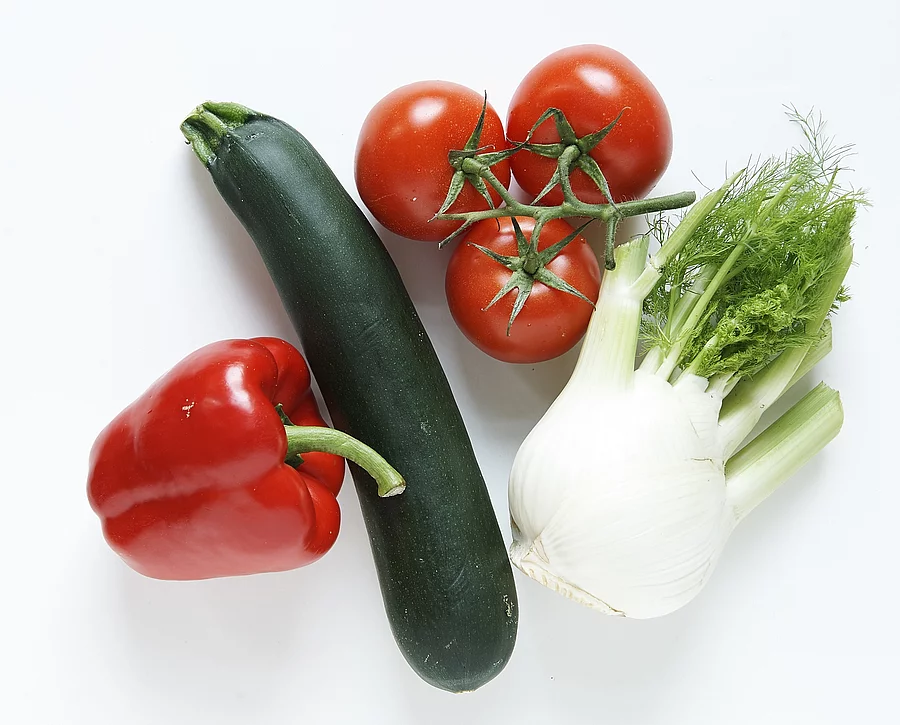 Zucchini, Paprika, Tomaten, Fenchel