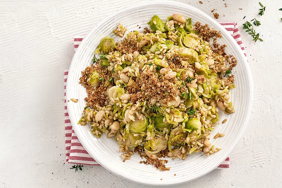 Rosenkohl-Bohnen-Risotto