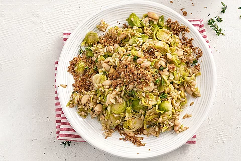 Rosenkohl-Bohnen-Risotto