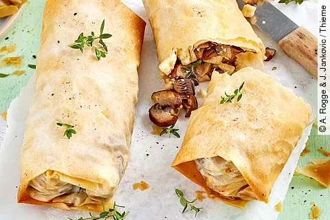 Kleine Pilzstrudel