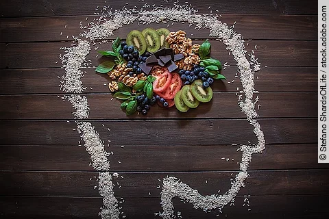 Demenz, Nüsse, Heidelbeere, Kiwi, Gehirn