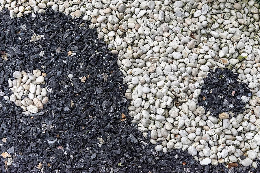 Close up beautiful yin yang stone  background.