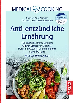 Cover des Buches Anti-entzündliche Ernährung. AUf dem Cover ist eine Schale mit Paprika, Kichererbsen, Gurke, Salat und anderem Gemüse zu sehen.