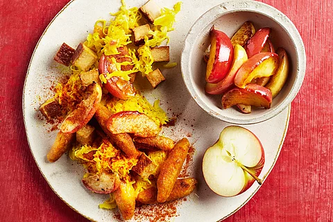 Süßkartoffel-Schupfnudeln mit Sauerkraut