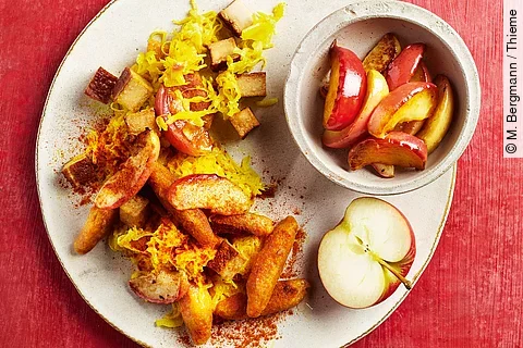 Süßkartoffel-Schupfnudeln mit Sauerkraut