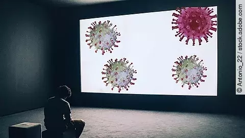 Image symbolizing the media aura about the Coronavirus, which ne Corona, Covid-19, Post-Covid, Fatigue, Depression