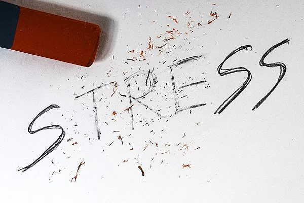 Bleistift, Schriftzug Stress
