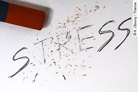 Bleistift, Schriftzug Stress