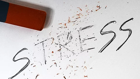 Bleistift, Schriftzug Stress