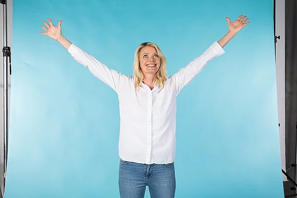 Frau, Siegerpose