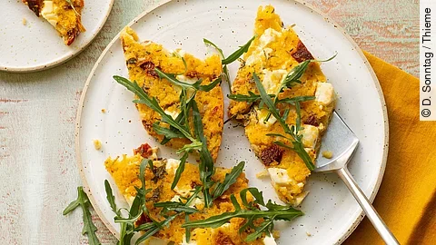 Polentaschnitten mit Rucola