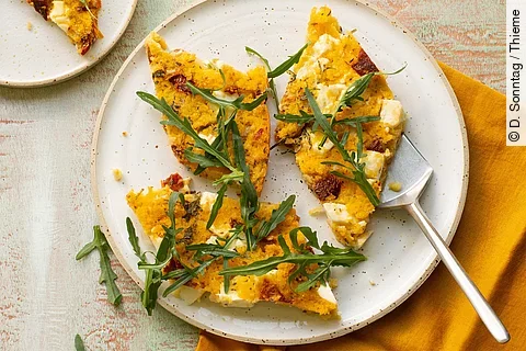 Polentaschnitten mit Rucola