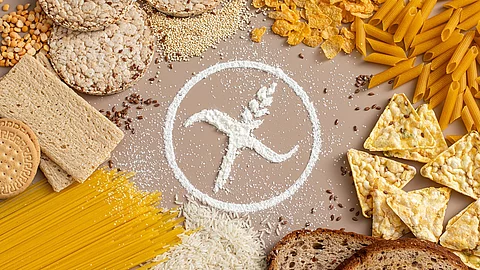 Glutenfreie Lebensmittel mit Symbol "Glutenfrei-Zeichen". 