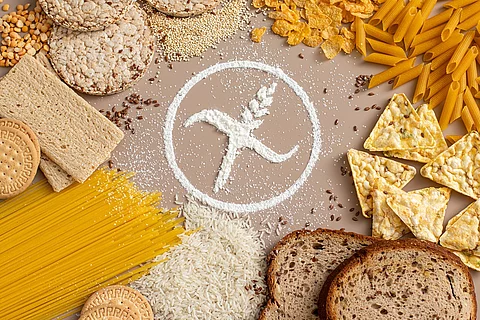 Glutenfreie Lebensmittel mit Symbol "Glutenfrei-Zeichen". 