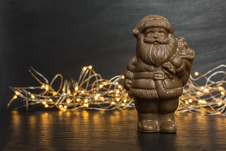 Weihnachtsmann, Schokolade, Weihnachten, Lichterkette