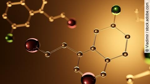 3-D-Illustration eines Serotonin-Moleküls