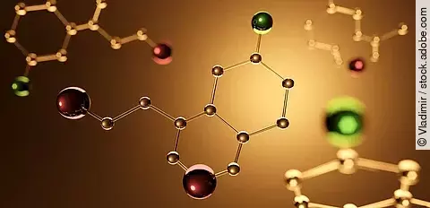 3-D-Illustration eines Serotonin-Moleküls