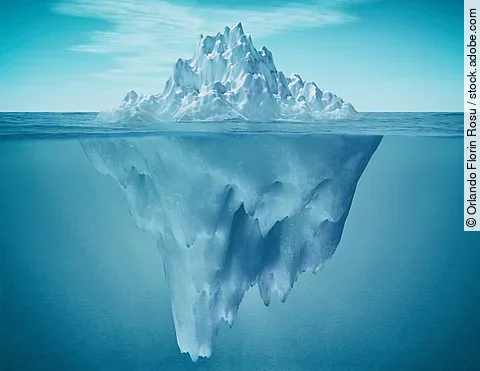 Eisberg, Meer, Himmel, unter Wasser