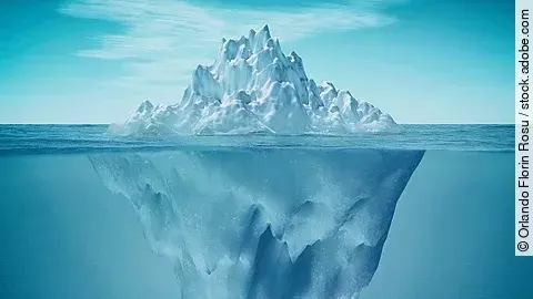 Eisberg, Meer, Himmel, unter Wasser