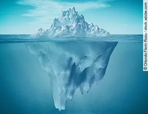 Eisberg, Meer, Himmel, unter Wasser