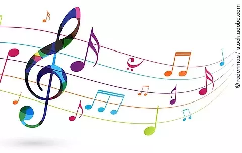 Musik, Noten, farbig, Komposition