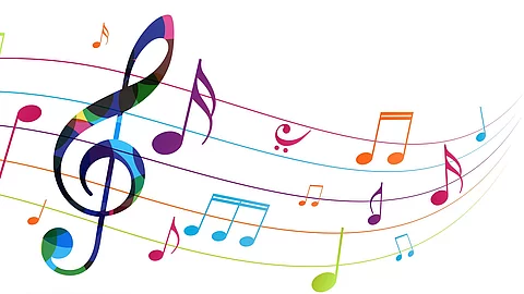Musik, Noten, farbig, Komposition