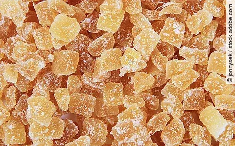 Bonbons aus Ingwer mit Zucker bestreut