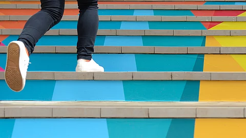 Gehen, Schritte, Treppe, Beine