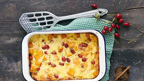 Kürbis-Hagebutten-Auflauf