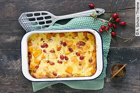 Kürbis-Hagebutten-Auflauf