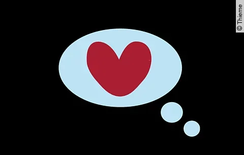 Illustration: Herz in einer Gedankenblase