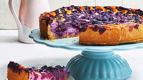 Käsekuchen mit Heidelbeeren