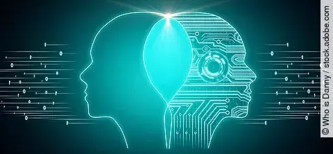 KI-Konzept: 2 Köpfe