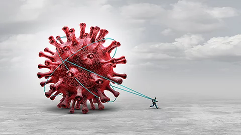Long Covid; Mann zieht riesiges Coronavirus hinter sich her