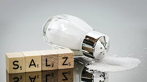 Salzstreuer mit Scrabble-Buchstabenreihe SALZ