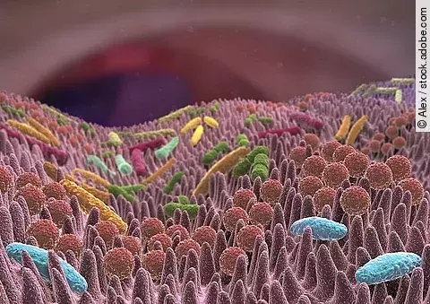 Grafische Darstellung der Darmflora.